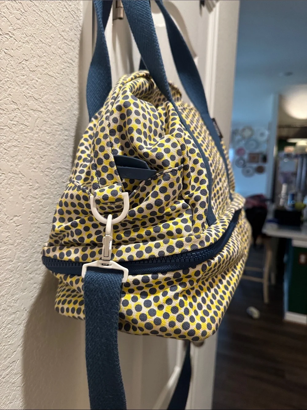 kate spade SATURDAY (2013-15) Yellow & Navy Polka Dot Travel Bag